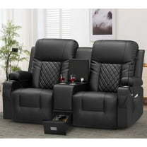 LOBERFVE Large Loveseat Recliner, Loveseat Recliner Sofa with Storage Console, Recliner Chair with USB Ports, 2 Cell Phone Holders, Cup Holder, Loveseat Couch for Living Room