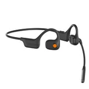 LOBKIN Bone Conduction Headphones Bluetooth with Noise-Cancelling Mic, Open-Ear Headset for Home Office Conference Call (Black)