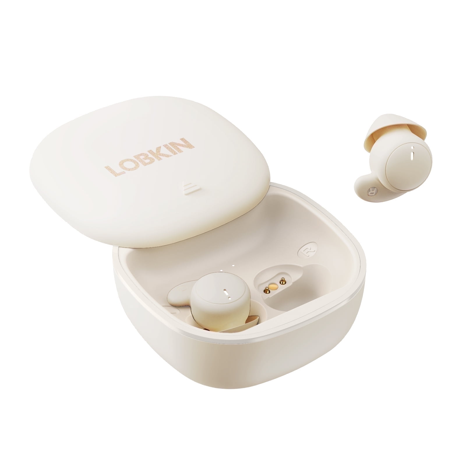 LOBKIN Sleep Headphones,Wireless Earbuds,IPX6 Waterproof Sleep Earbuds for Side Sleepers in-Ear Soft Mini Invisible Buds for Sleeping Working,Beige