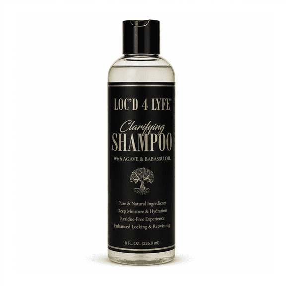 LOC'D 4 LYFE Clarifying Shampoo 8 oz | Organic Agave & Babassu Oil for Scalp Health | Detoxifies, Strengthens Follicles & Refreshes Dull Hair