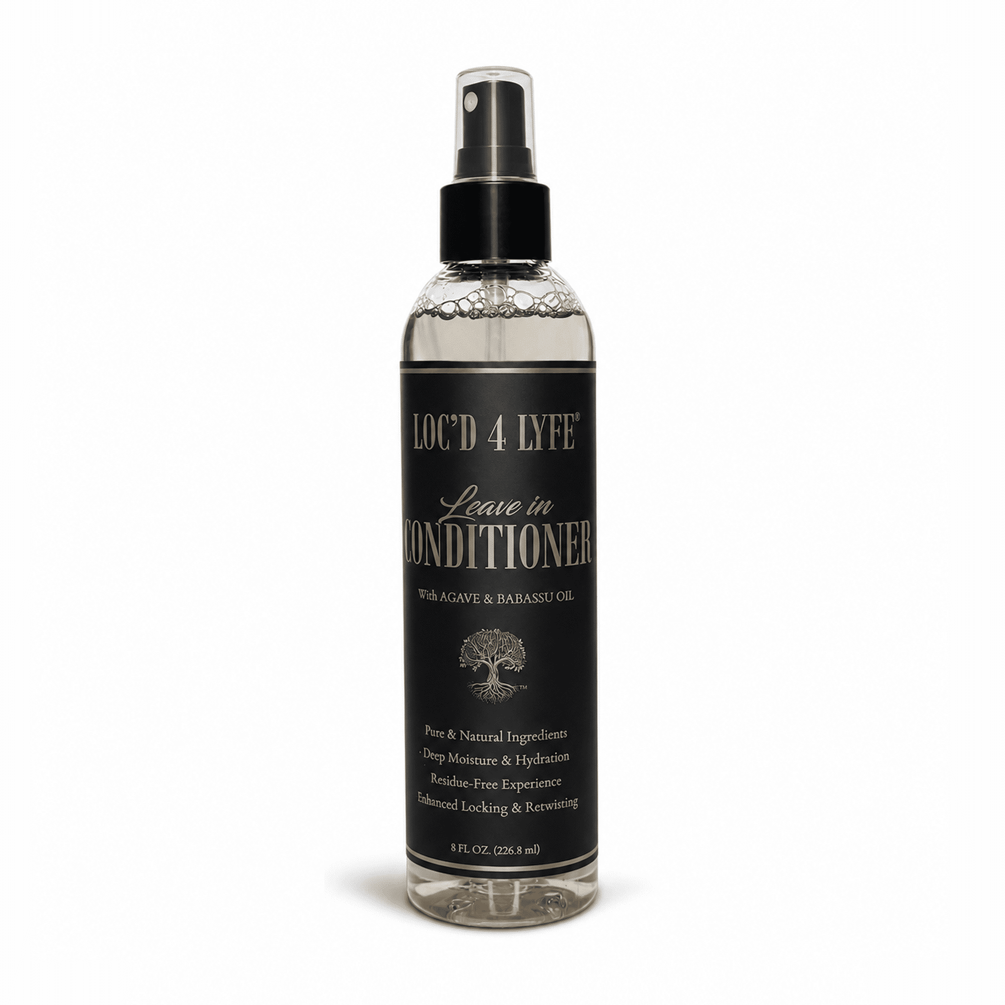 LOC'D 4 LYFE Leave-In Conditioner – 8 oz | Moisturizing & Shine-Enhancing Formula for Natural Hair, Locs & Braids | Lightweight, Non-Greasy Daily Detangler & Softener