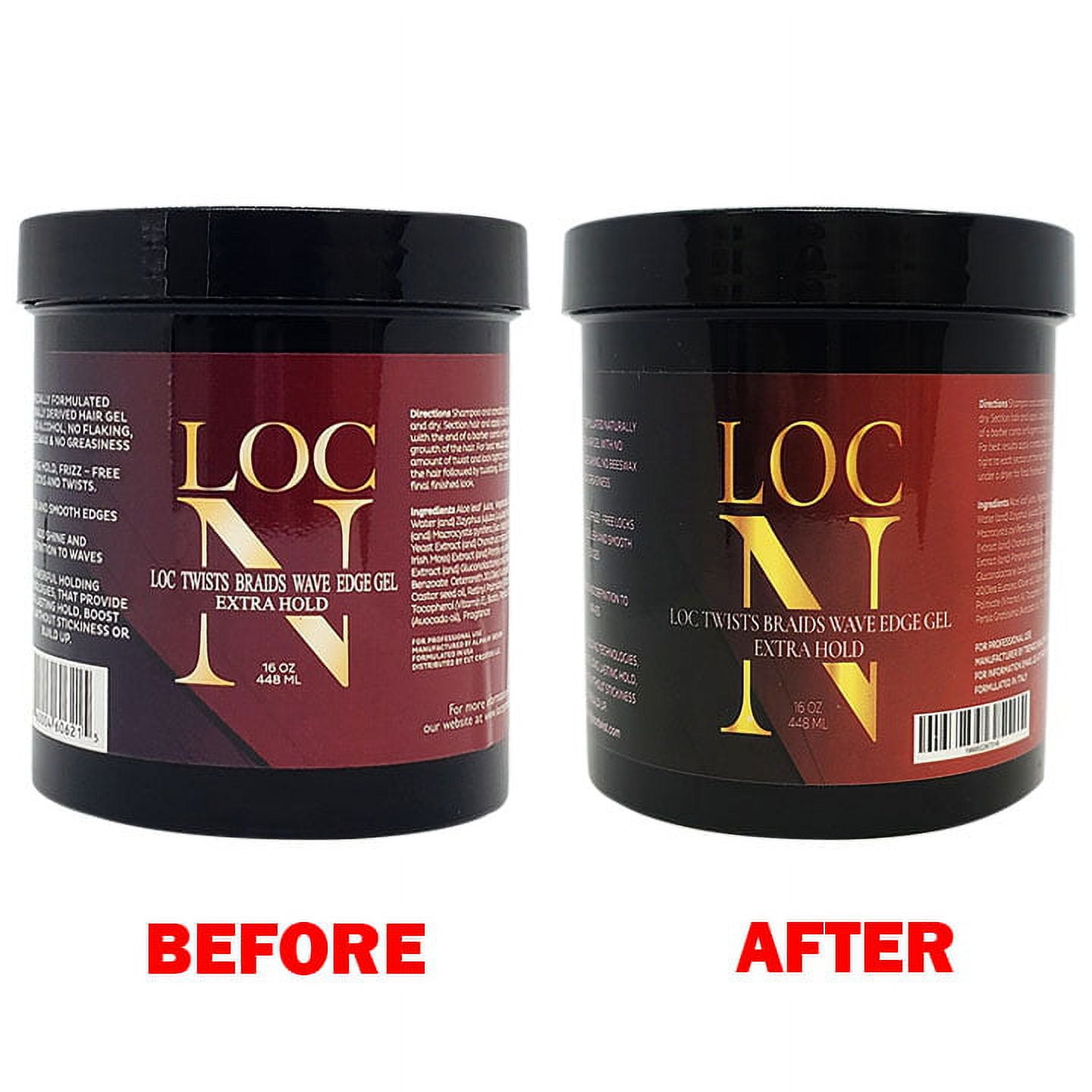 LOC N GEL Hair Care Twist Braids Wave Edge Gel, Extra Hold with Aloe