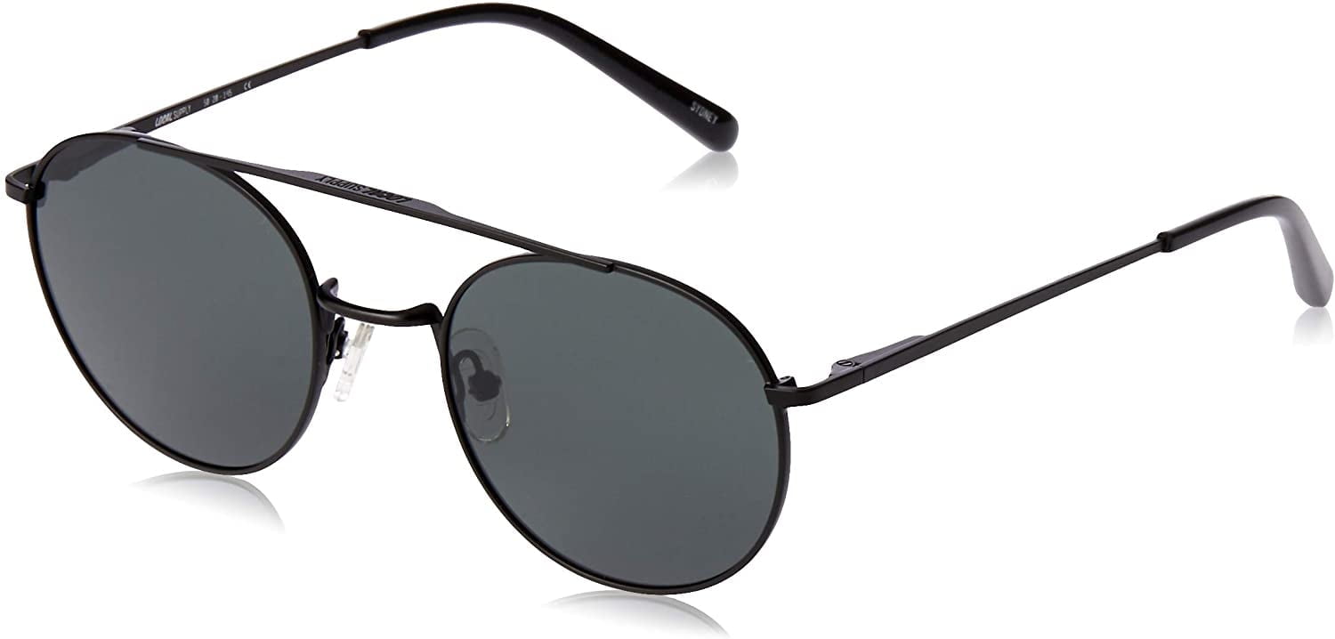 LOCAL SUPPLY BRIDGE POLARIZED SUNGLASSES BLACK TINT LENS BLACK MATTE FRAMES