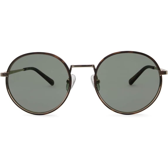 LOCAL SUPPLY COURT SUNGLASSES MATTE TORTOISESHELL FRAME DARK GREEN TINT LENS TLM2