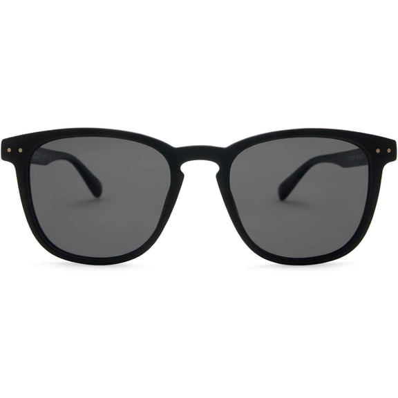 LOCAL SUPPLY UNISEX CITY SUNGLASSES POLARIZED LIGHTWEIGHT MATTE BLACK FRAME DARK GREY TINT LENS