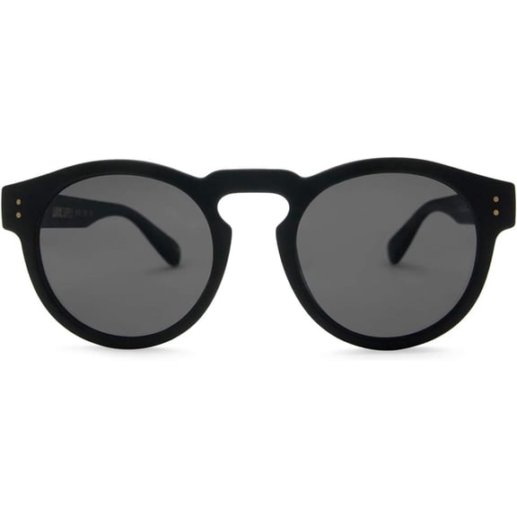 LOCAL SUPPLY UNISEX FREEWAY SUNGLASSES POLARIZED LIGHTWEIGHT UV PROTECTION MATTE BLACK FRAME DARK GREY TINT LENS BKM1