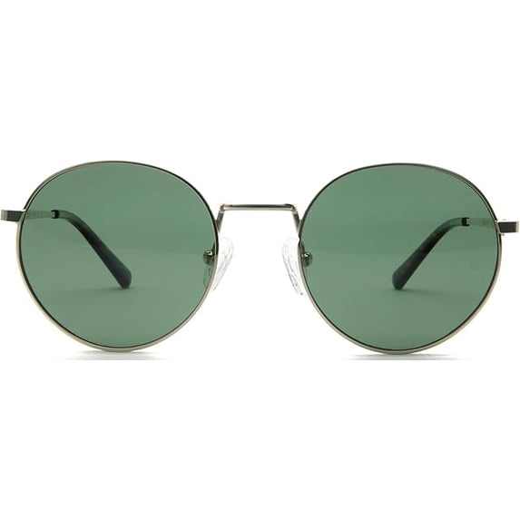 LOCAL SUPPLY UNISEX HARBOR POLARIZED SUNGLASSES POLISHED GOLD FRAME DARK GREEN LENS GDP2