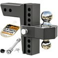 thumbnail image 1 of LOCAME Adjustable Trailer Hitch, Fits 2.5-Inch Receiver Only, 8-Inch Drop Aluminum Drop Hitch,18,500 LBS GTW-Tow Hitch for Heavy Duty Truck with Double Stainless Steel Locks, Black, 1 of 7