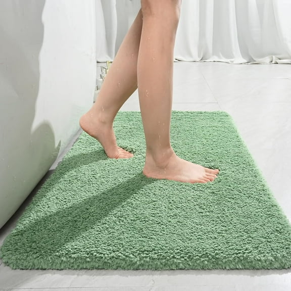 LOCHAS Sage Green Bath Rug, 36x24 Inch