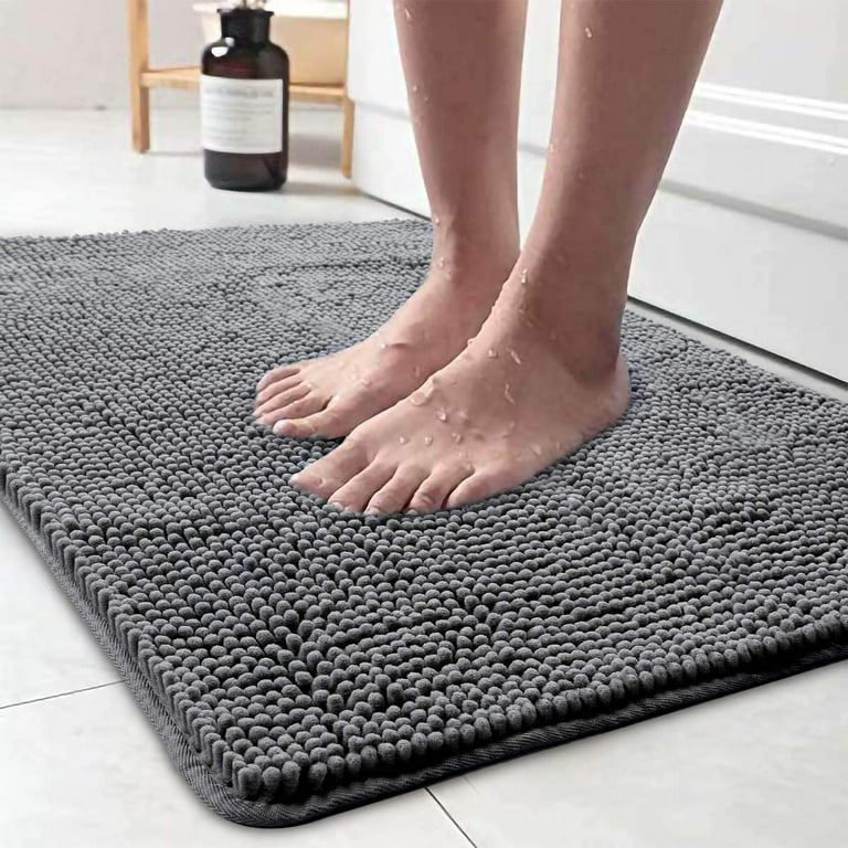 LOCHAS Luxury Bathroom Rug Grey Bath Mat 24 x 60 Inch