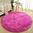 thumbnail image 1 of LOCHAS Round Fluffy Area Rugs Soft Rug for Living Room Bedroom Kids Nursery Home Decor Shaggy Carpet 6 Feet, Hot pink, 1 of 7