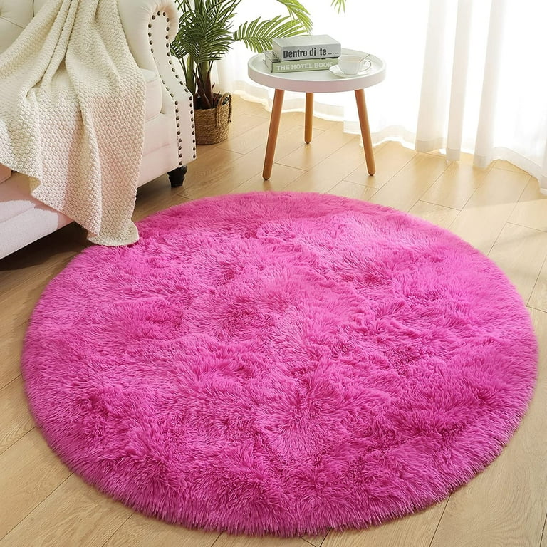 LOCHAS Round Fluffy Area Rugs Soft Rug for Living Room Bedroom