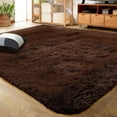thumbnail image 1 of LOCHAS Soft Indoor Modern Area Rugs Fluffy Carpets for Living Room Bedroom Home Decor Nursery Rug, 5.3'x7.5',Coffee, 1 of 8