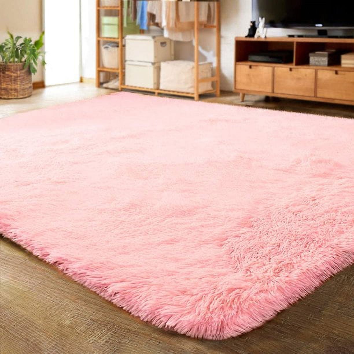Likoyo Kids Rug Pink Rug for Bedroom Girls Nursery Rug 3'x5' Washable Area Rug Bath Mat Non Slip Cute Cat Rug Baby Carpet Play Mat Soft Rugs for Living