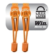 LOCK LACES Elastic No Tie Shoelaces, Orange, 48-Inch