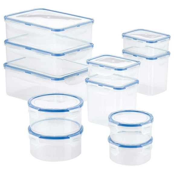 LOCK & LOCK Easy Food Storage lids/Airtight containers, BPA Free, 22 Piece, Clear