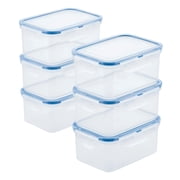 LOCK&LOCK Set of 6 Easy Essentials Leak-Proof, Airtight Food Storage Containers, Ideal for Pantry Organization, Meal Prep, and Leftovers
