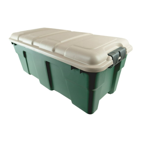 LOCK-N-STOR, Forest Green & Khaki, 17 Gallon Lockable Storage Box - 6 Pack
