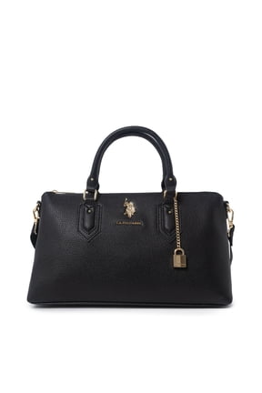 Women's Lock Satchel, Black