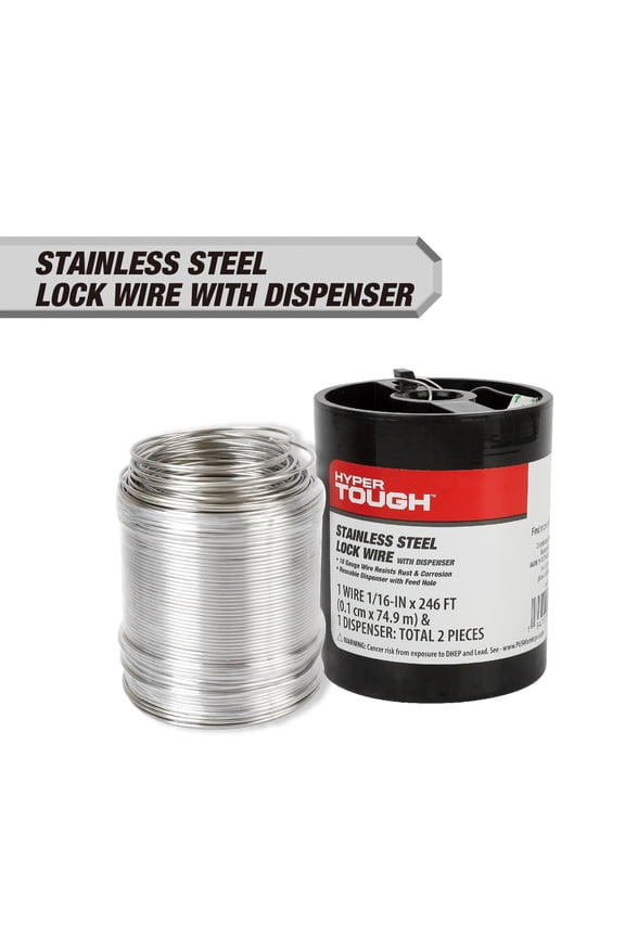 18 Gauge Stainless Steel Lock Wire, Includes Dispenser with Feed Hole, Resists Rust and Corrosion