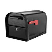Architectural Mailboxes Oasis 360 Locking Post Mount Mailbox, Black, Large