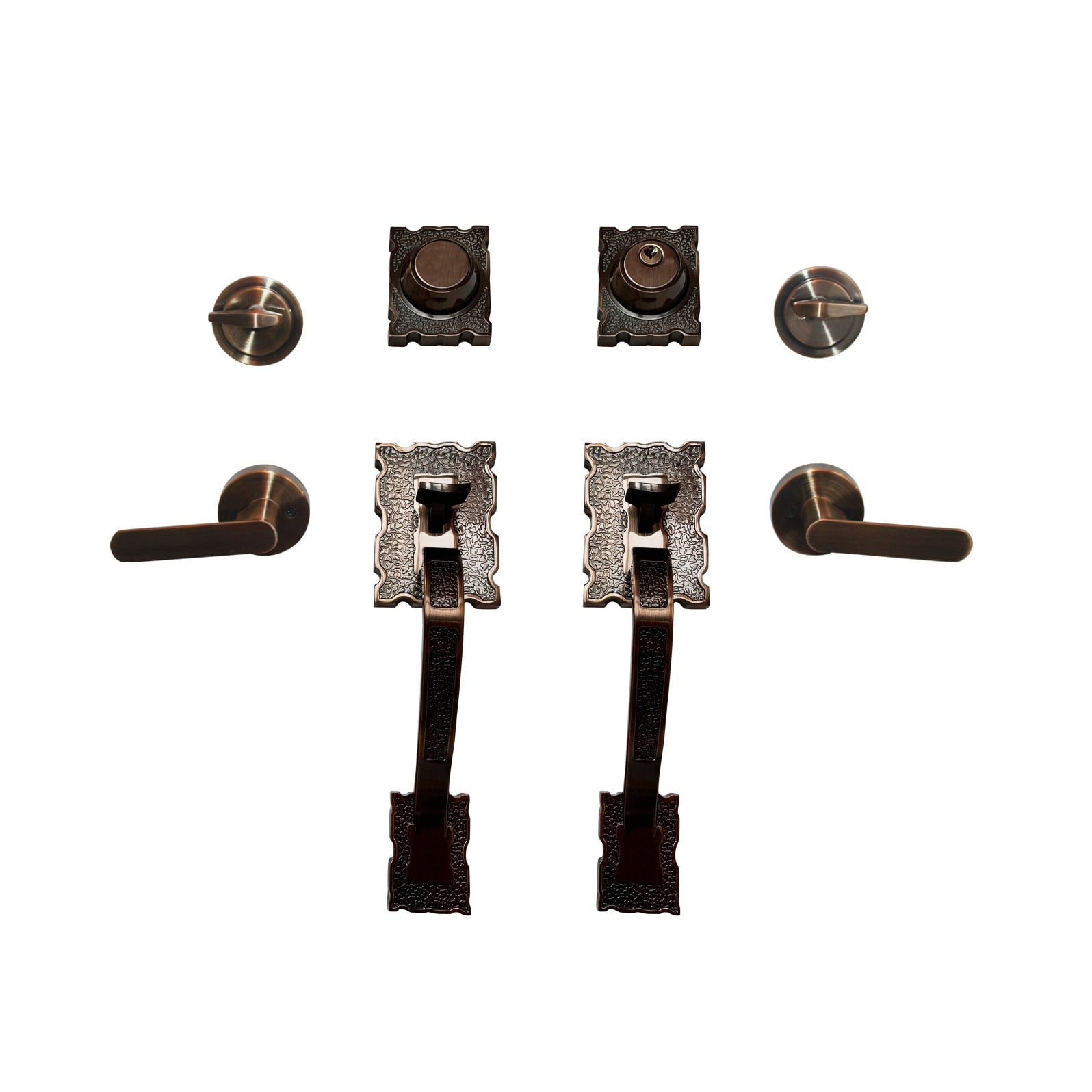 LOCKSET Reversal Front Double Door Hardware Set LAMA, Grip Entry Door