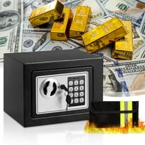 LOCKSWORTH 0.2 Cubic Feet Electronic Digital Safe Box, Steel Money Safe Box for Home with Fireproof Money Bag for Cash Safe Hidden