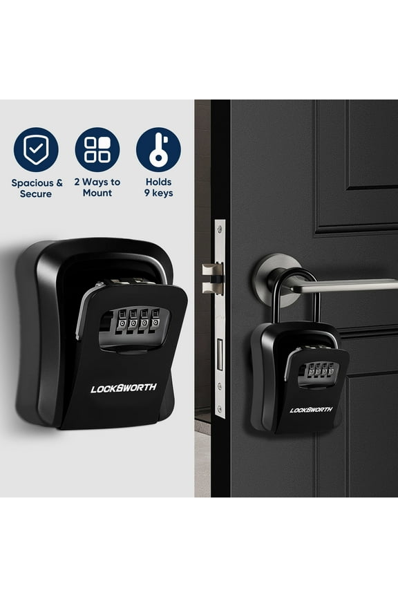 Key Lock Box, 9 keys Wall Mounted Lock Box with Shutter for Keys Outdoor, Lockboxes for Realtors Home Office
