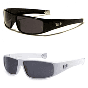 LOCS Hardcore Shades 2 Pack CLASSIC LOCS Black & White Style 35 Sunglasses | Mens Gangster Rectangular Cholo Lowrider Shades