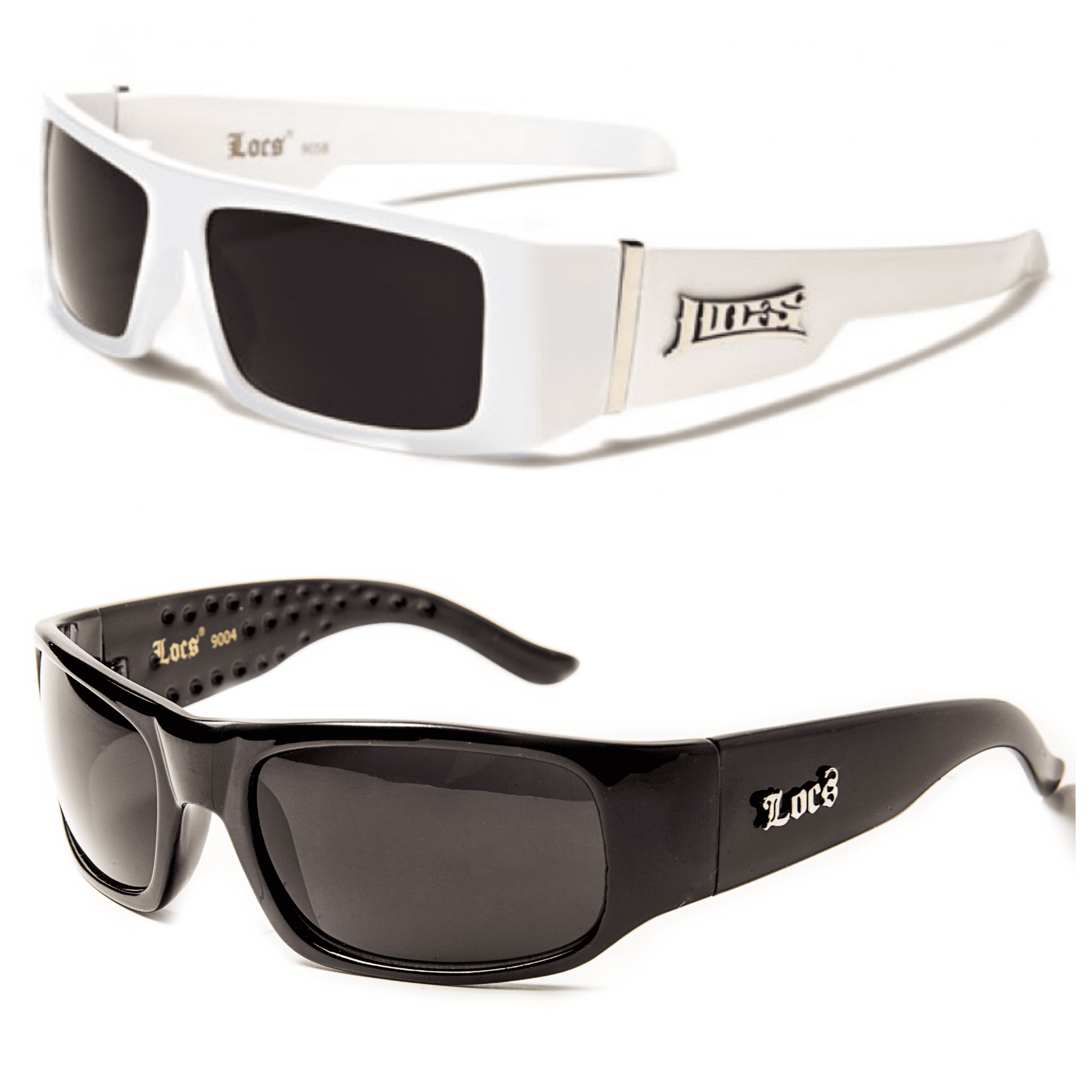 LOCS Hardcore Shades 2 Pack HARDCORE LOCS Sunglasses | BLACK Old School 1- 9004 Black \u0026 1- 9058 WHITE FREE SHIPPING