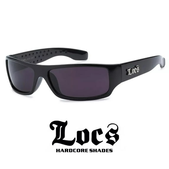LOCS OG Biker Shades Original Gangster Men's BLACK Designer Sunglasses Dark Lens