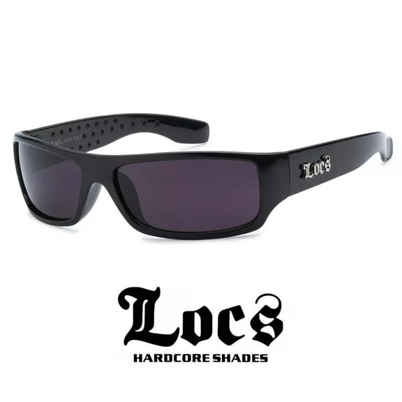 LOCS OG Biker Shades Original Gangster Men's BLACK Designer Sunglasses Dark Lens