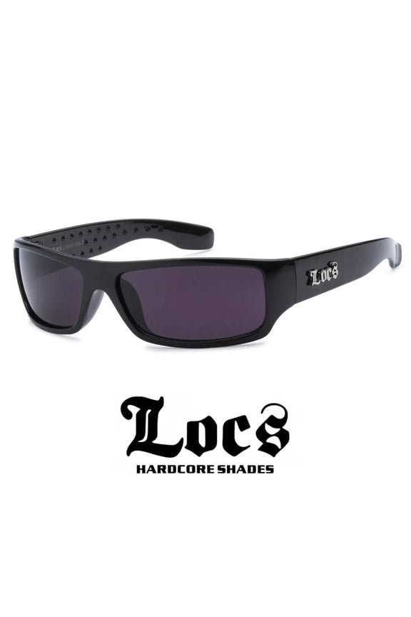 LOCS OG Biker Shades Original Men's BLACK Designer Sunglasses Dark Lens