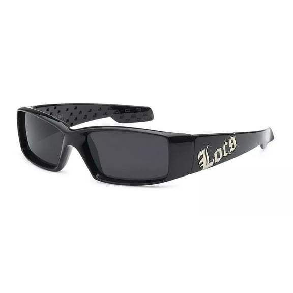 LOCS Rectangular Gangster Black Shades Mens Designer Sunglasses Cholo Dark Lens
