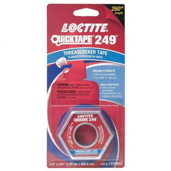 LOCTITE 1372603 Threadlocker Tape,260 In Roll,Blue QuickTape(R) 249(TM)