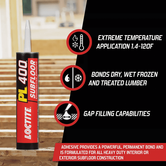 LOCTITE PL 400 VOC Subfloor Adhesive - Single Pack Residential Use, Standard Application