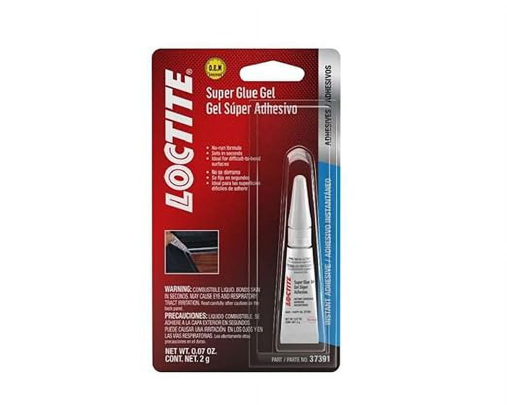 LOCTITE Quick Gel Super Glue for Automotive & More: Instant Adhesive, Heavy-Duty, Works on Metal, Most Plastics, Vinyl, Rubber | Clear Gel, .07 oz Tube (PN: 37391-483624)