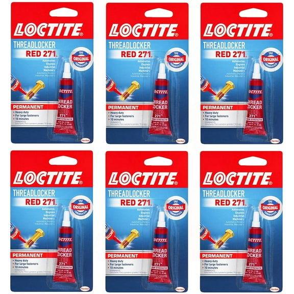 LOCTITE Threadlocker Red 271 0.2-fl oz Hardware Red Multipurpose Adhesive-6 Pack