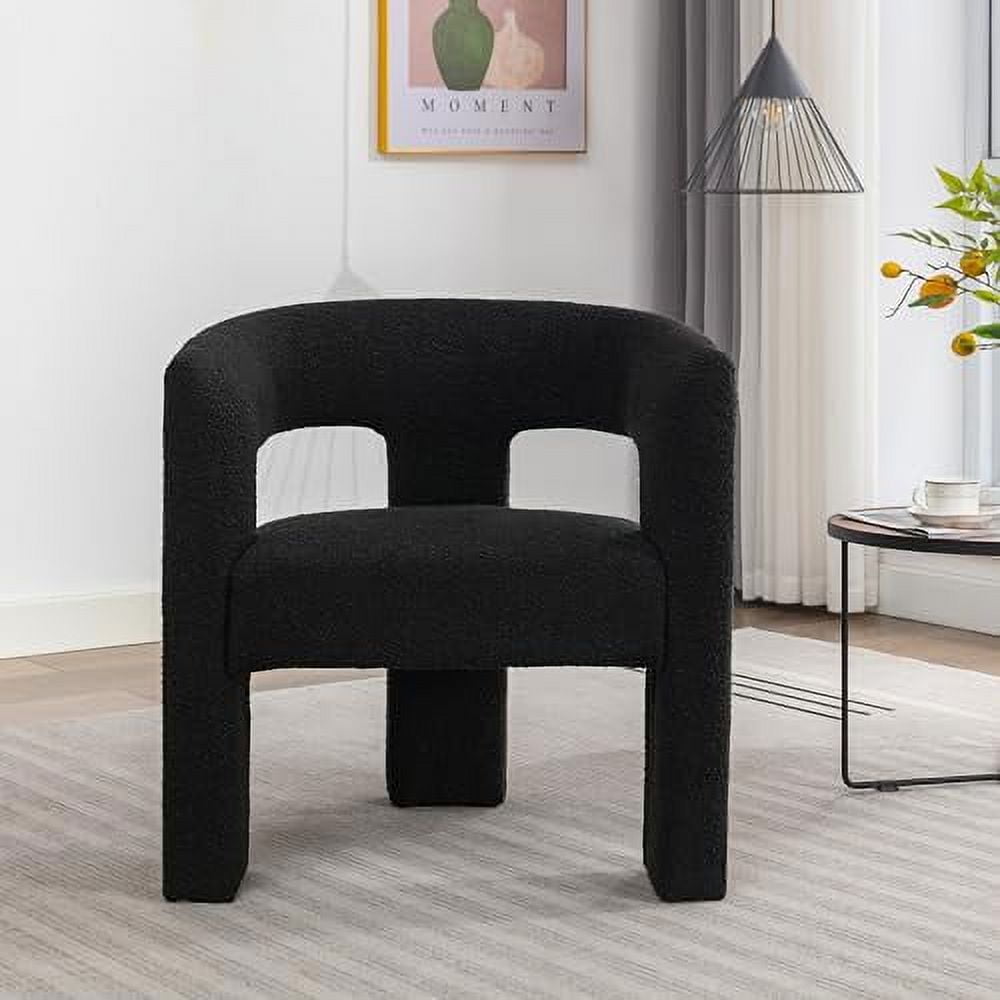 LOCUS BONO Boucle Accent Chair, Modern Living Room Chair, Comfy Barrel