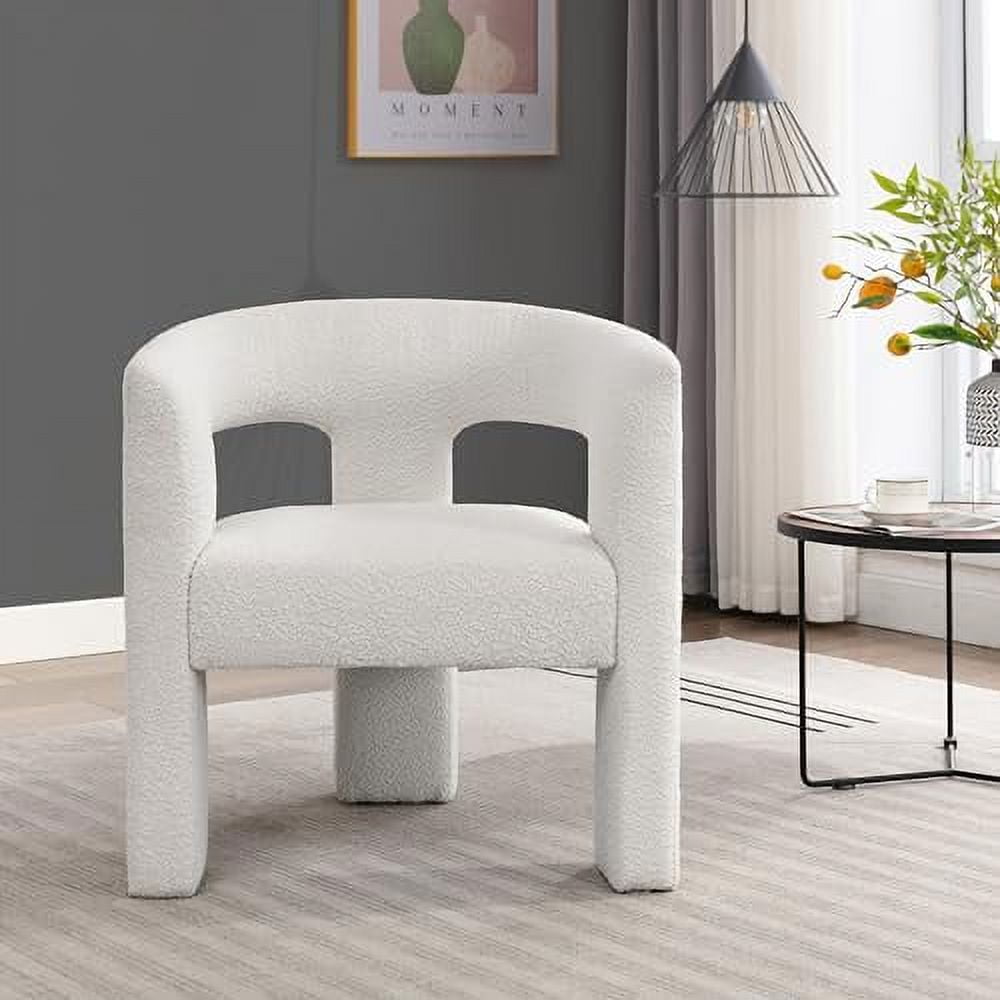 LOCUS BONO Boucle Accent Chair, Modern Living Room Chair, Comfy Barrel ...
