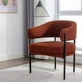 thumbnail image 1 of LOCUS BONO Modern Sherpa Accent Chair, Curved Back Arm Chair for Living Room, Comfy Reading Chair Corner Chair for Bedroom, Office(Rust/Dark Orange), 1 of 5