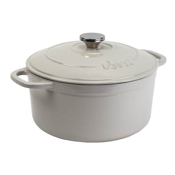 Lodge 7 Quart Oyster Enamel Cast Iron Dutch Oven
