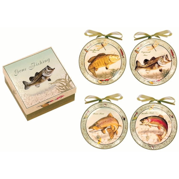 LODGE-GONE FISHIN' MINI PLATE SET/4