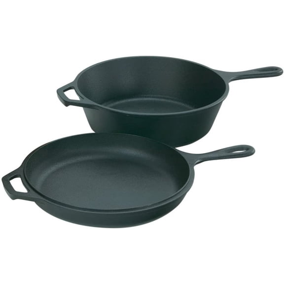 LODGE MFG Skillet/Griddle, With Lid, Seasoned Cast Iron, 10-1/4-In. LCC3