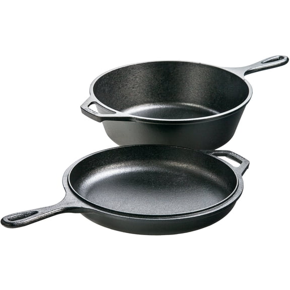 LODGE MFG Skillet/Griddle, With Lid, Seasoned Cast Iron, 10-1/4-In. LCC3