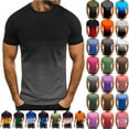thumbnail image 1 of LODIENY Athletic T-Shirts for Men Big and Tall Casual Summer Short Sleeve Tie Dye Gradient Color Print Round Neck Muscle Fit Basic Workout Tees Tops D-Black XXL, 1 of 5