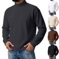 thumbnail image 1 of LODIENY Big and Tall (M-5XL) Mock Neck Undershirt for Men Long Sleeve Knit Thermal Base Layer Tops Relaxed Fit Basic Fall Winter Clothing White M, 1 of 7