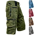 thumbnail image 1 of LODIENY Cargo Denim Shorts for Men Relaxed Fit Washed Distressed Outdoor Hiking Work Casual Shorts with Zipper Pockets Army Green XL, 1 of 9