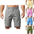 thumbnail image 1 of LODIENY Cargo Denim Shorts for Men Relaxed Fit Washed Distressed Outdoor Hiking Work Casual Shorts with Zipper Pockets Hot Pink M, 1 of 7