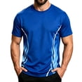 thumbnail image 1 of LODIENY Men Baggy Quick Dry Athletic Shirts Short Sleeve Crew Neck Color Block Tees Lightweight Breathable Regular Fit Tops Blue XXXXL, 1 of 9